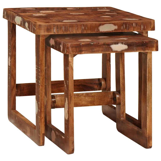 Nesting Tables 2 pcs Brown 46 x 46 x 45 cm Solid Mango Wood Solid reclaimed wood