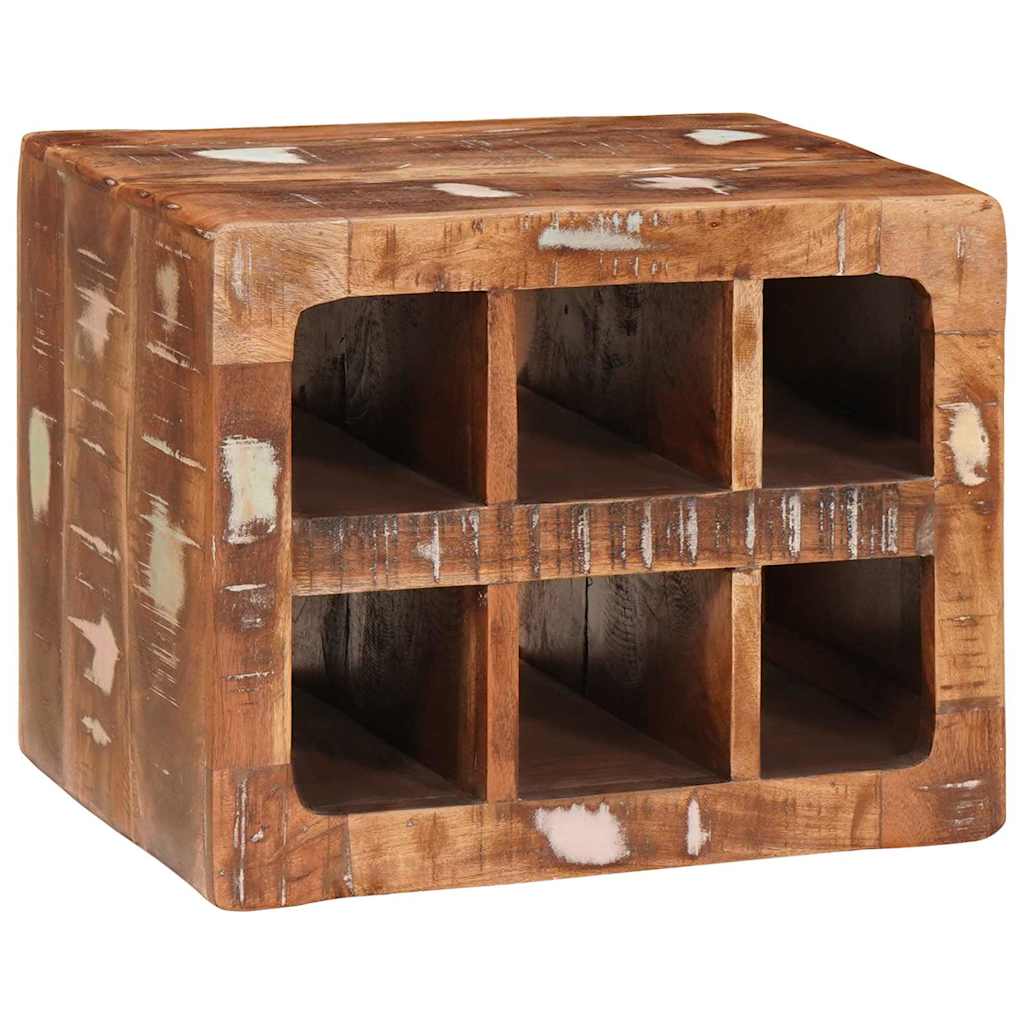 vidaXL Wine Rack with Storage Brown 44 x 30 x 35 cm Solid Reclaim Wood 3