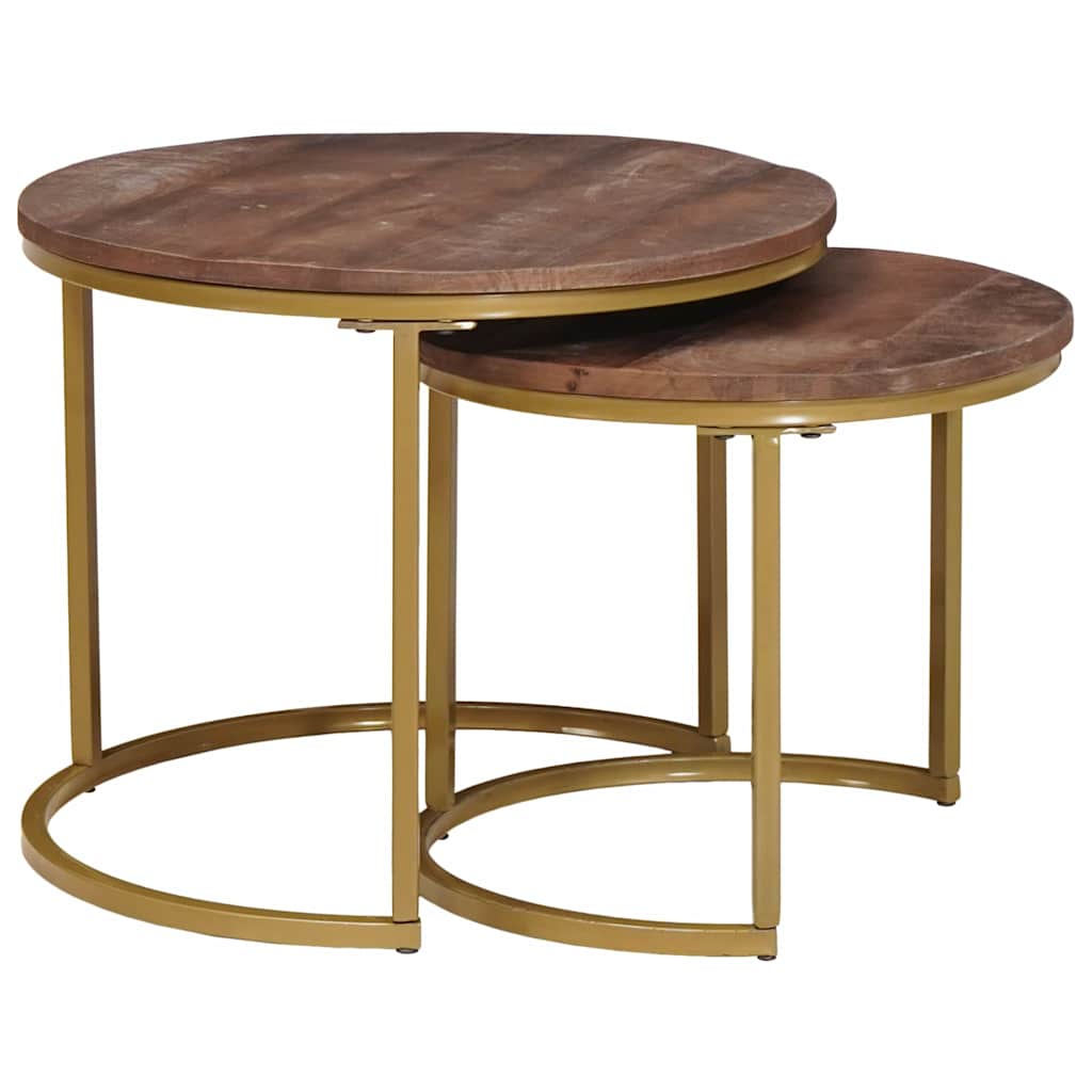 vidaXL Nesting Coffee Tables 2 pcs Dark Brown 50 x 50 x 40 cm 2