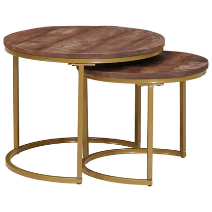 vidaXL Nesting Coffee Tables 2 pcs Dark Brown 50 x 50 x 40 cm 3
