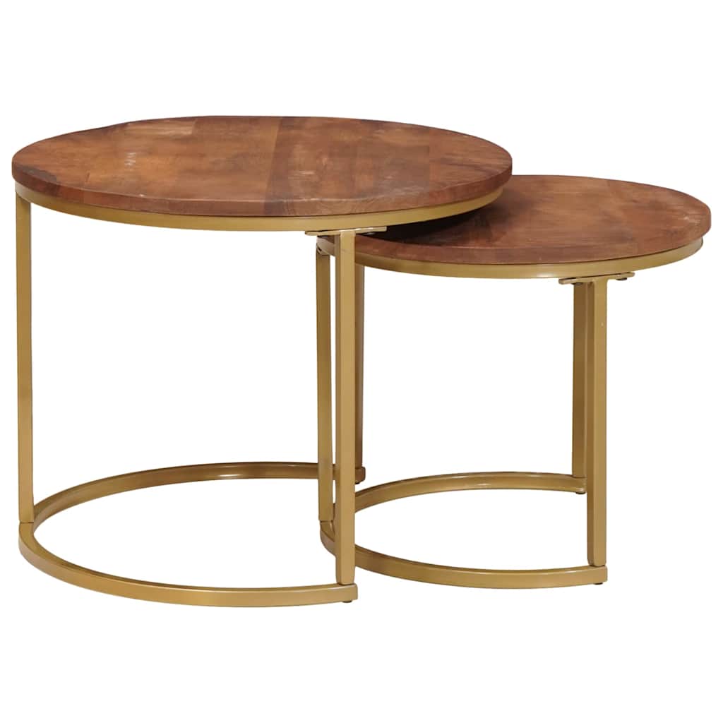 vidaXL Nesting Coffee Tables 2 pcs Honey Brown 50 x 50 x 40 cm 4
