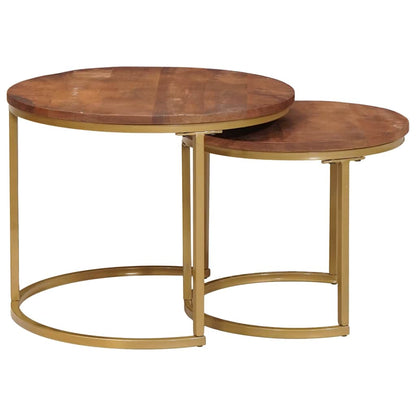 vidaXL Nesting Coffee Tables 2 pcs Honey Brown 50 x 50 x 40 cm 4