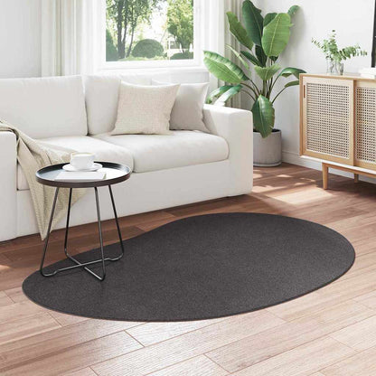 Carpet HUARTE 120 x 170 cm Polyester Oval-raindrop Length 170 cm Anthracite
