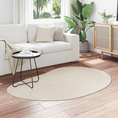 Carpet HUARTE 120 x 170 cm Polyester Oval-raindrop Length 170 cm Beige