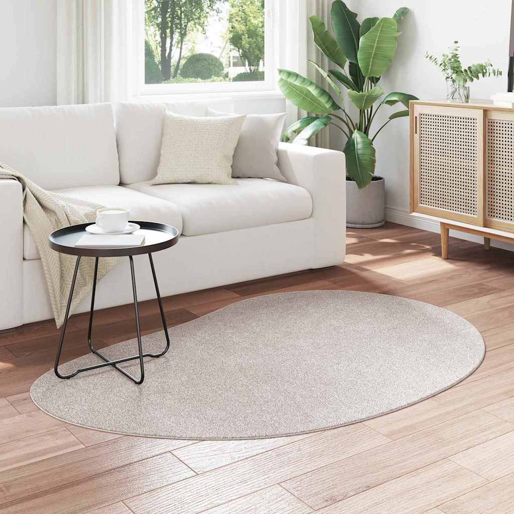 Carpet HUARTE 120 x 170 cm Polyester Oval-raindrop Length 170 cm Sand
