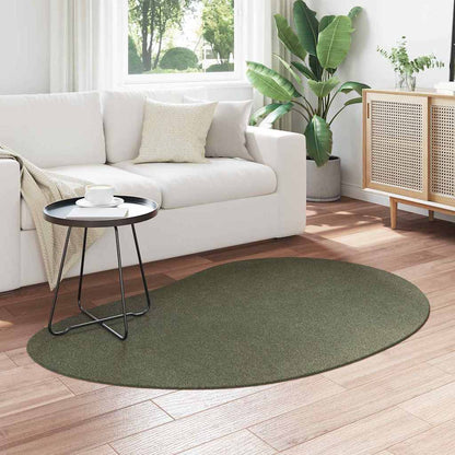 Carpet HUARTE 120 x 170 cm Polyester Oval-raindrop Length 170 cm Forest green