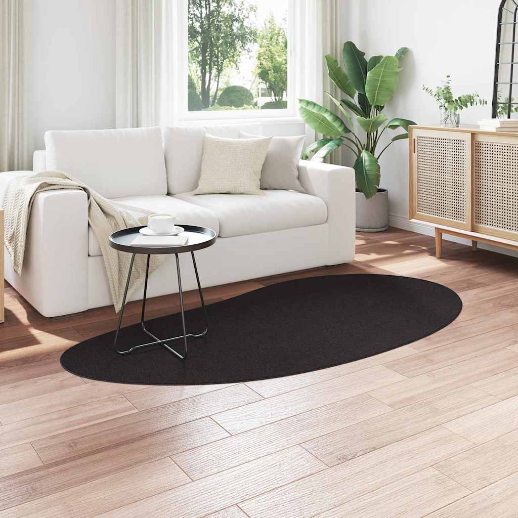 Carpet HUARTE Polyester Oval-raindrop Length 200 cm Black
