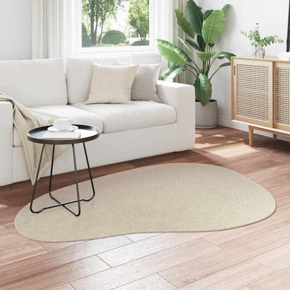 Carpet HUARTE 120 x 170 cm Polyester Oval-wave edge Length 170 cm Beige