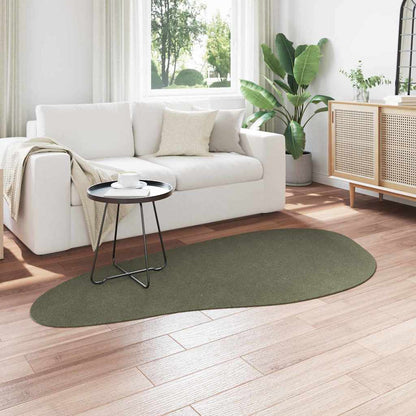 Carpet HUARTE Polyester Oval-wave edge Length 200 cm Forest green