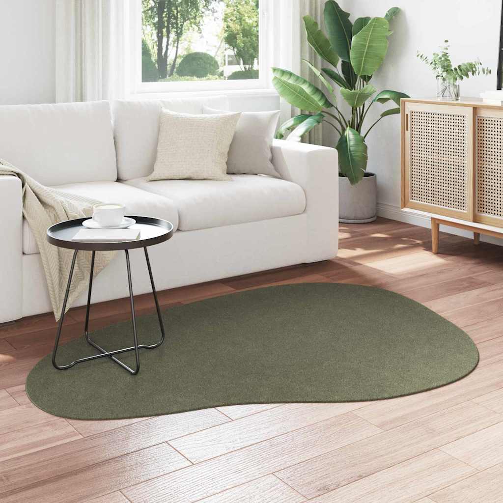 Carpet HUARTE 120 x 170 cm Polyester Oval-wave edge Length 170 cm Forest green
