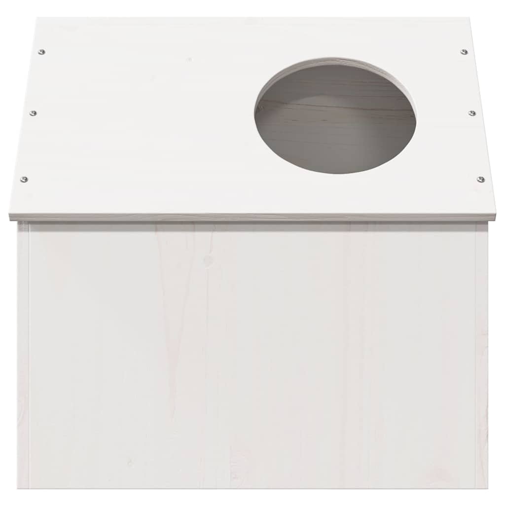 vidaXL Cat House White 41x50x50 cm Solid Wood Pine 4