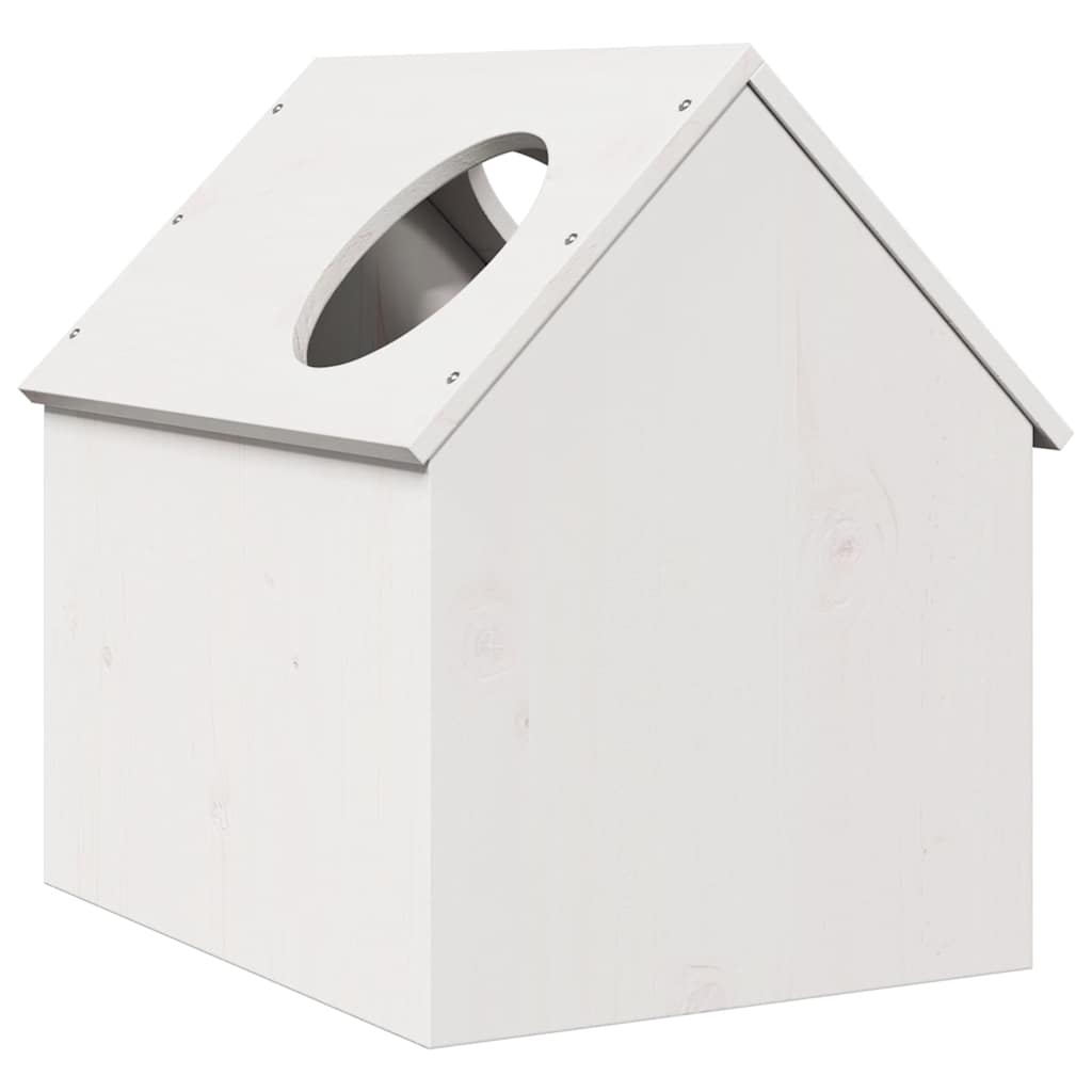 vidaXL Cat House White 41x50x50 cm Solid Wood Pine 5
