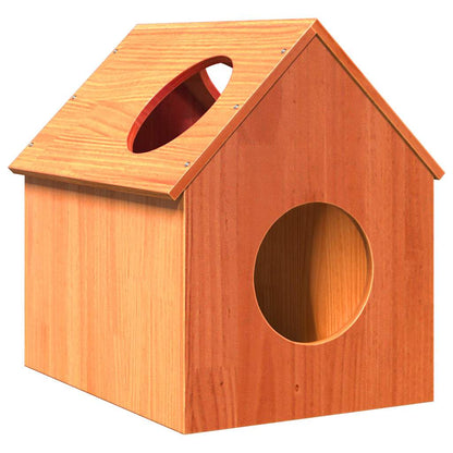 vidaXL Cat House Wax Brown 41x50x50 cm Solid Wood Pine 1