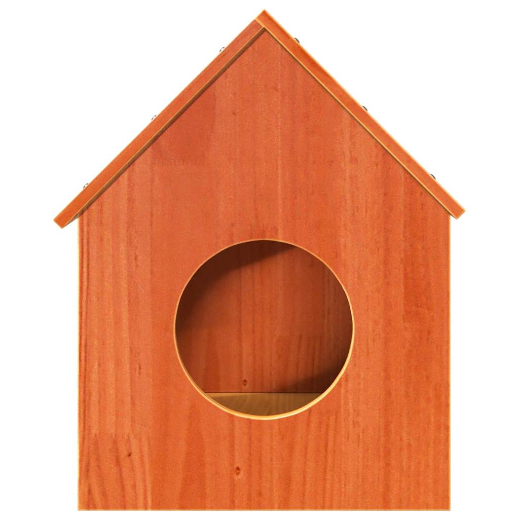 vidaXL Cat House Wax Brown 41x50x50 cm Solid Wood Pine 3