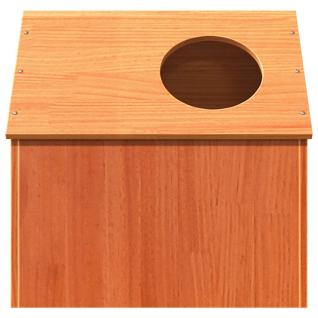 vidaXL Cat House Wax Brown 41x50x50 cm Solid Wood Pine 4