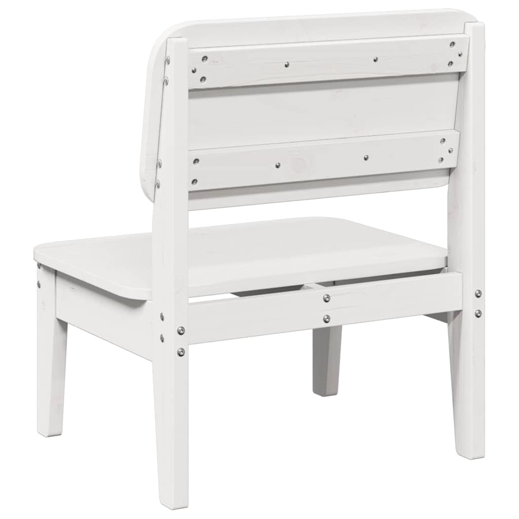 vidaXL Garden Chair White 60x52.5x72 cm Solid Wood Pine 5