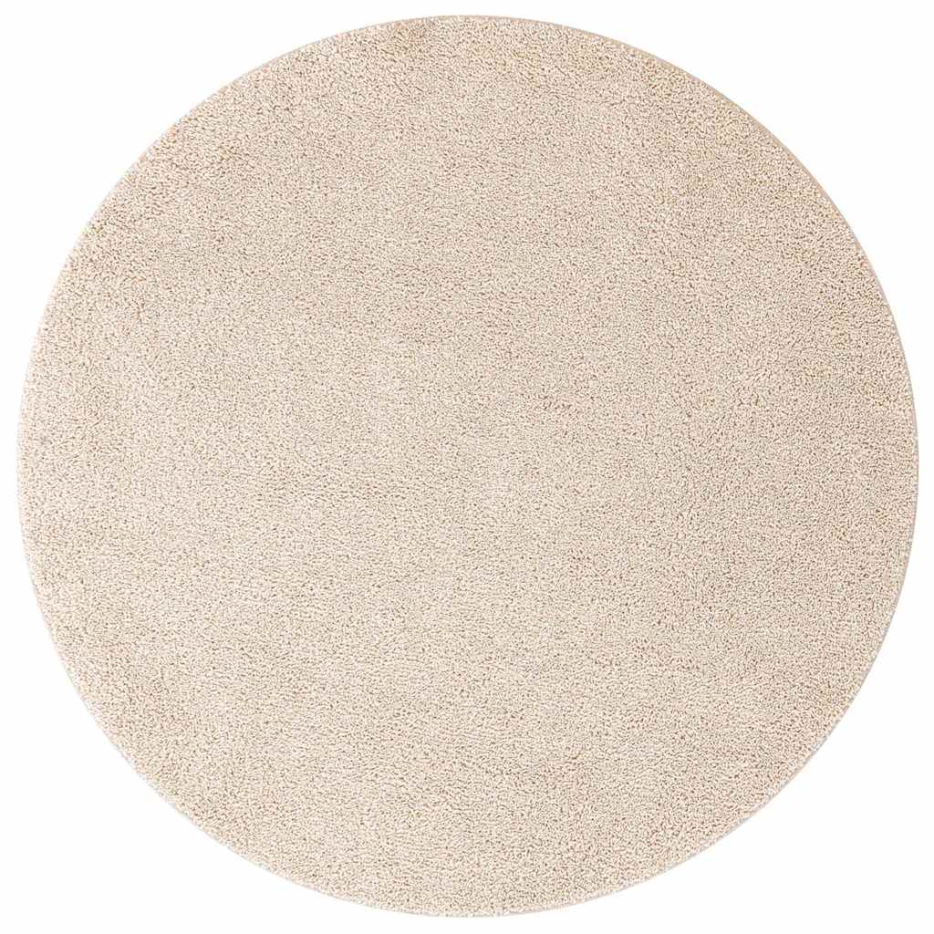 vidaXL Anti-slip Shaggy Rug Cream 160 x 160 cm PP 2