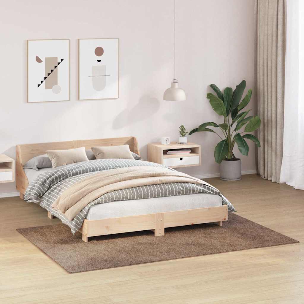 vidaXL Anti-slip Shaggy Rug Brown 140 x 200 cm PP 3
