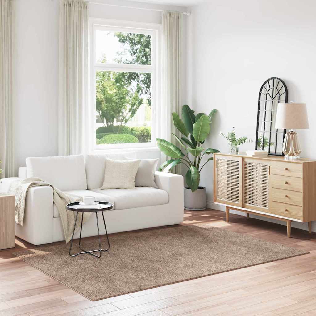 vidaXL Anti-slip Shaggy Rug PP Brown