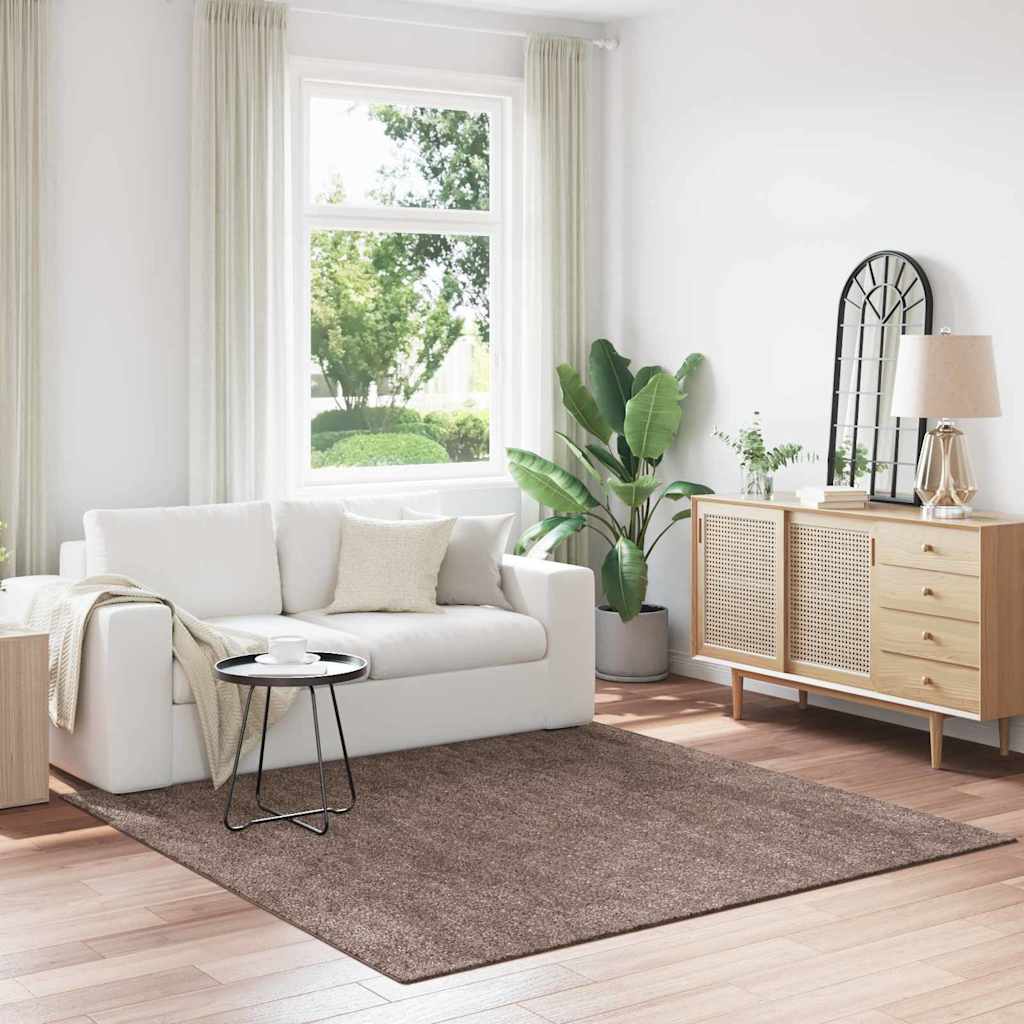 vidaXL Anti-slip Shaggy Rug PP Brown