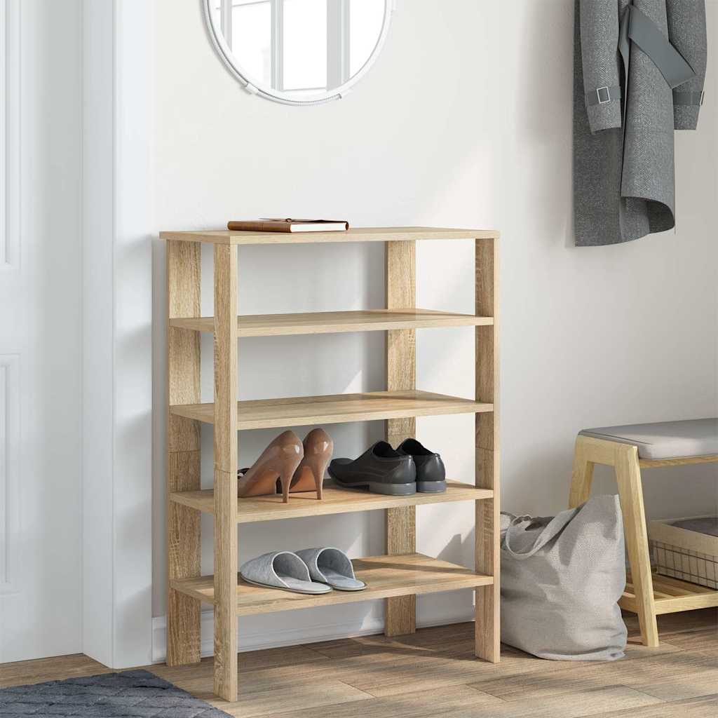 vidaXL Shoe Rack Sonoma Oak 61x32x87.5 cm Engineered Wood 3