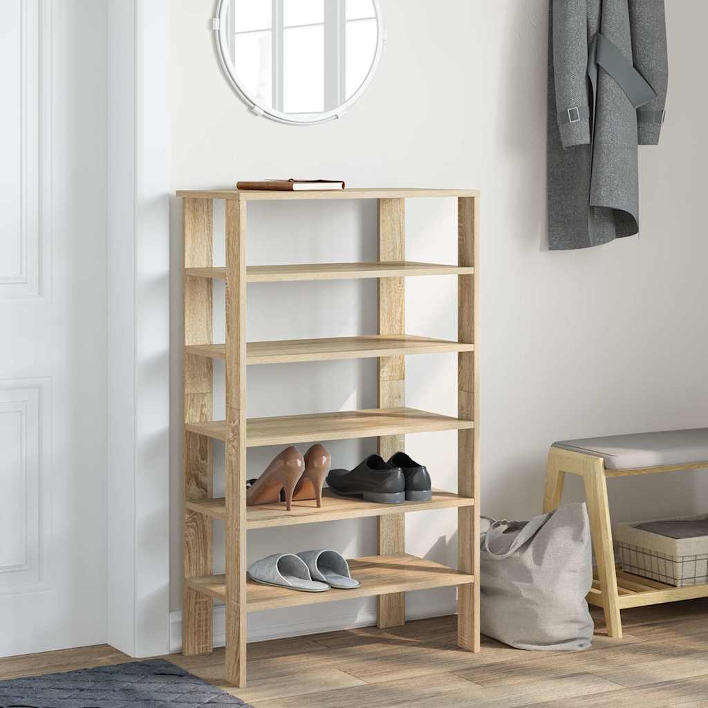 vidaXL Shoe Rack Sonoma Oak 61x32x105 cm Engineered Wood 3