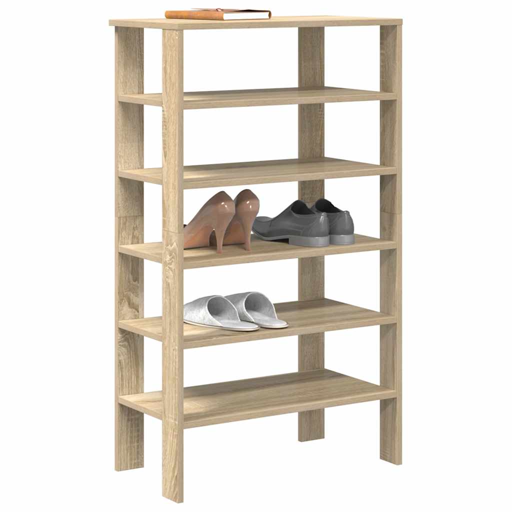vidaXL Shoe Rack Sonoma Oak 61x32x105 cm Engineered Wood 1