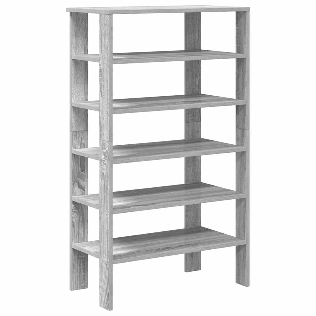 vidaXL Shoe Rack Grey Sonoma 61x32x105 cm Engineered Wood 2