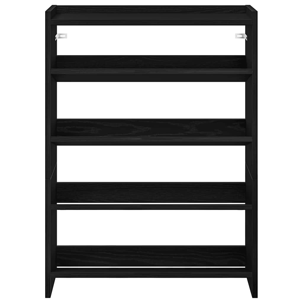 vidaXL Shoe Rack Black 60x25x81 cm Engineered Wood 4