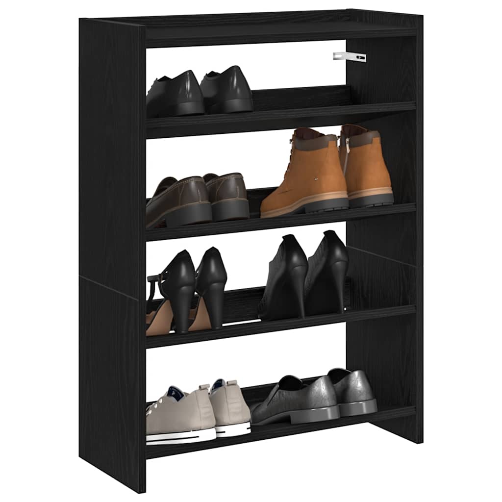 vidaXL Shoe Rack Black 60x25x81 cm Engineered Wood 1