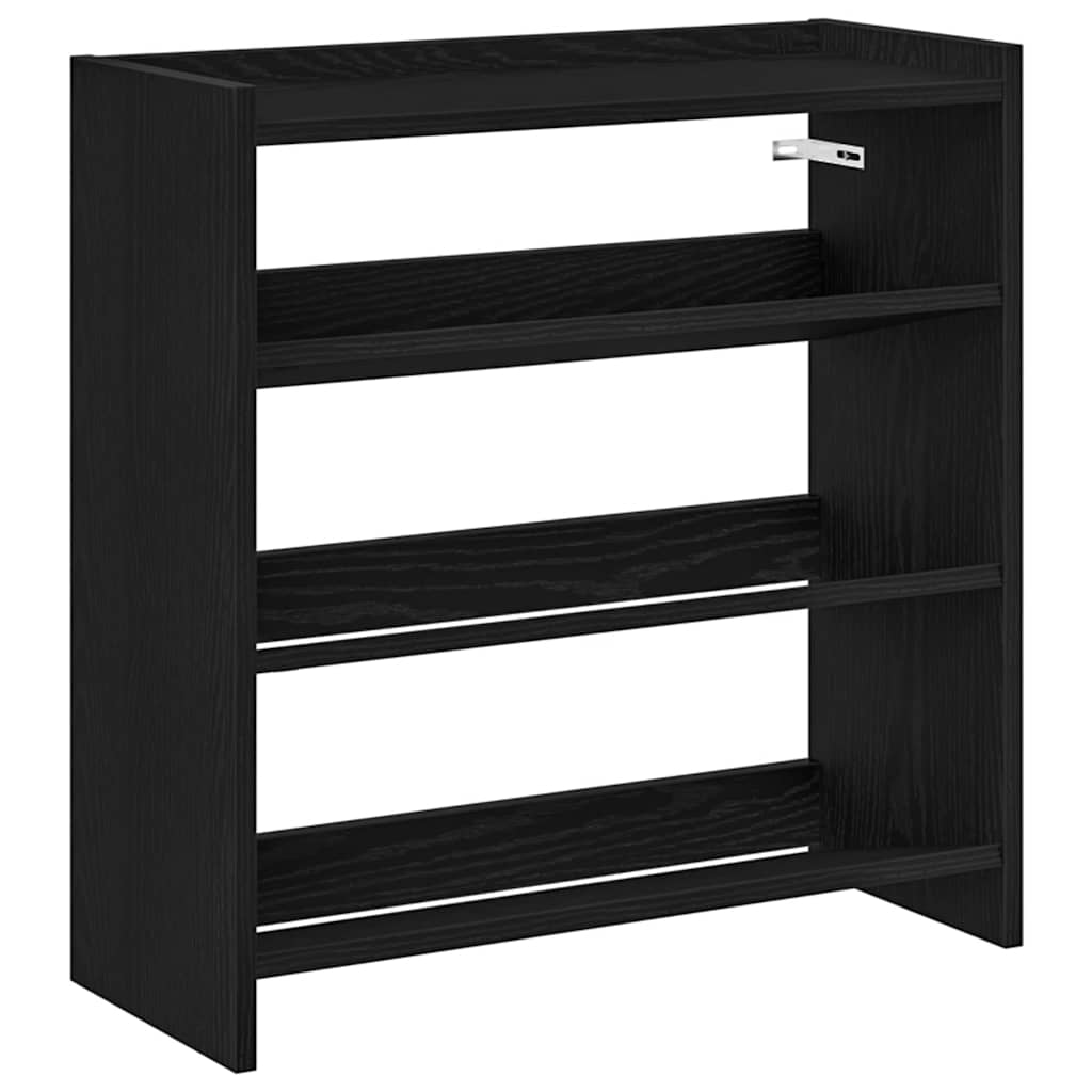 vidaXL Shoe Rack Black 60x25x62 cm Engineered Wood 2