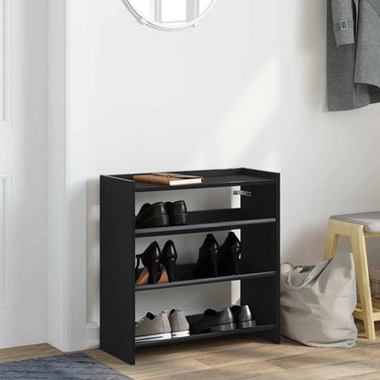 vidaXL Shoe Rack Black 60x25x62 cm Engineered Wood 3