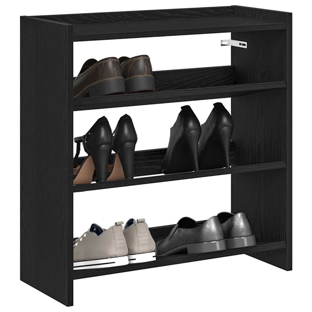 vidaXL Shoe Rack Black 60x25x62 cm Engineered Wood 1