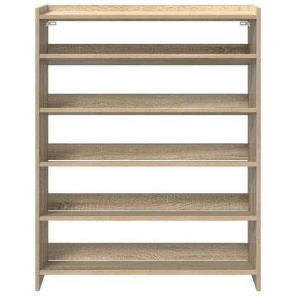 vidaXL Shoe Rack Sonoma Oak 80x25x100 cm Engineered Wood 4