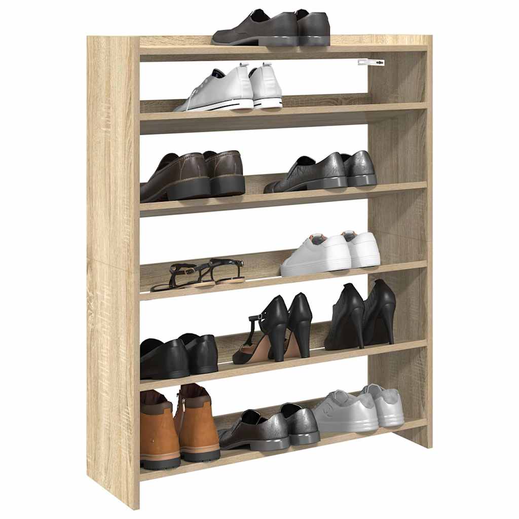 vidaXL Shoe Rack Sonoma Oak 80x25x100 cm Engineered Wood 1