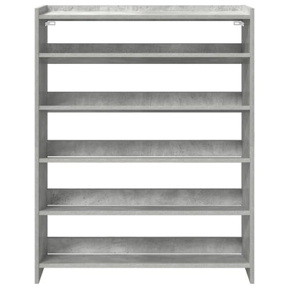 vidaXL Shoe Rack Concrete Grey 80x25x100 cm Engineered Wood 4