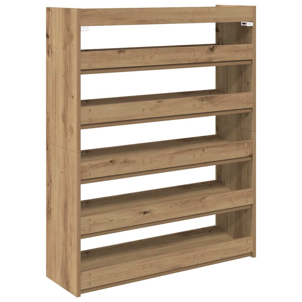 vidaXL Shoe Rack Artisan Oak 80x25x100 cm Engineered Wood 6