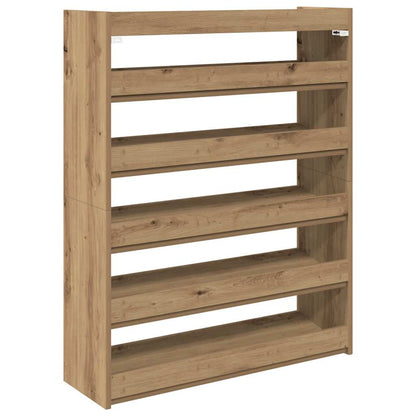vidaXL Shoe Rack Artisan Oak 80x25x100 cm Engineered Wood 6