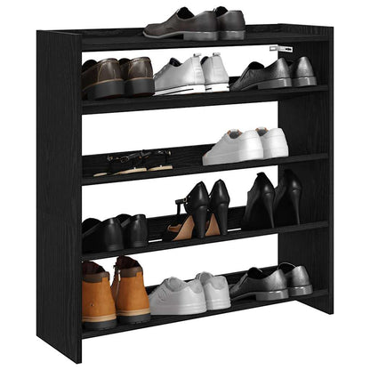 Shoe Rack 80x25x81 cm Engineered Wood Black