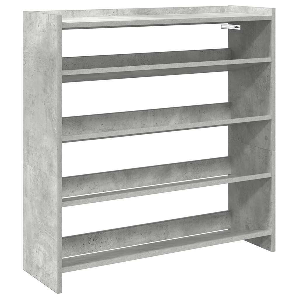 vidaXL Shoe Rack Concrete Grey 80x25x81 cm Engineered Wood 2