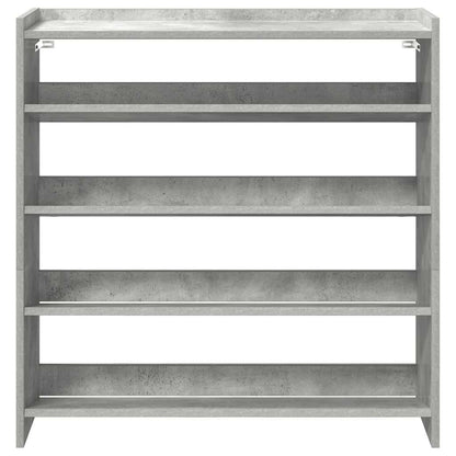 vidaXL Shoe Rack Concrete Grey 80x25x81 cm Engineered Wood 4