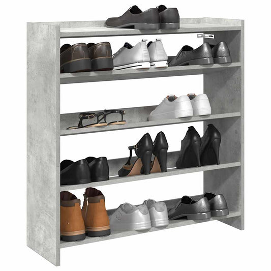 Shoe Rack 80x25x81 cm Engineered Wood Concrete grey