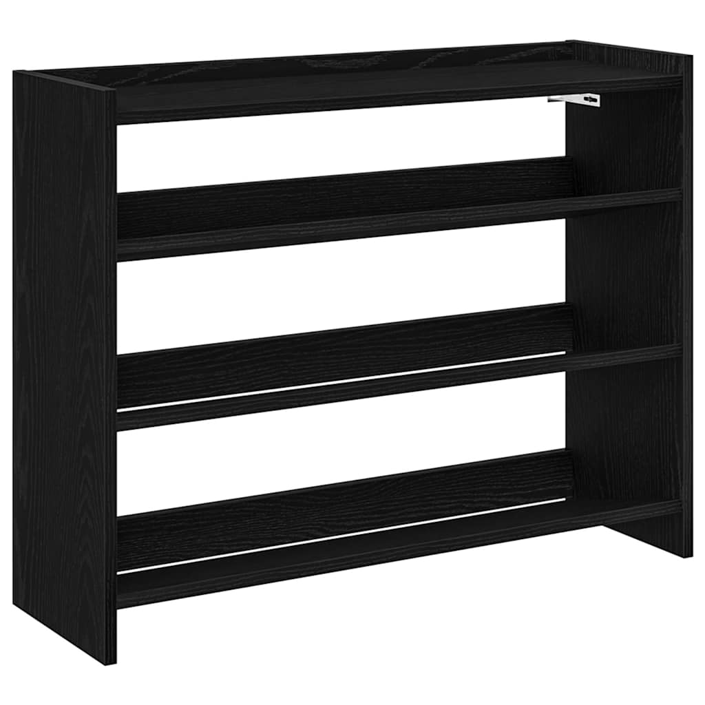vidaXL Shoe Rack Black 80x25x62 cm Engineered Wood 2