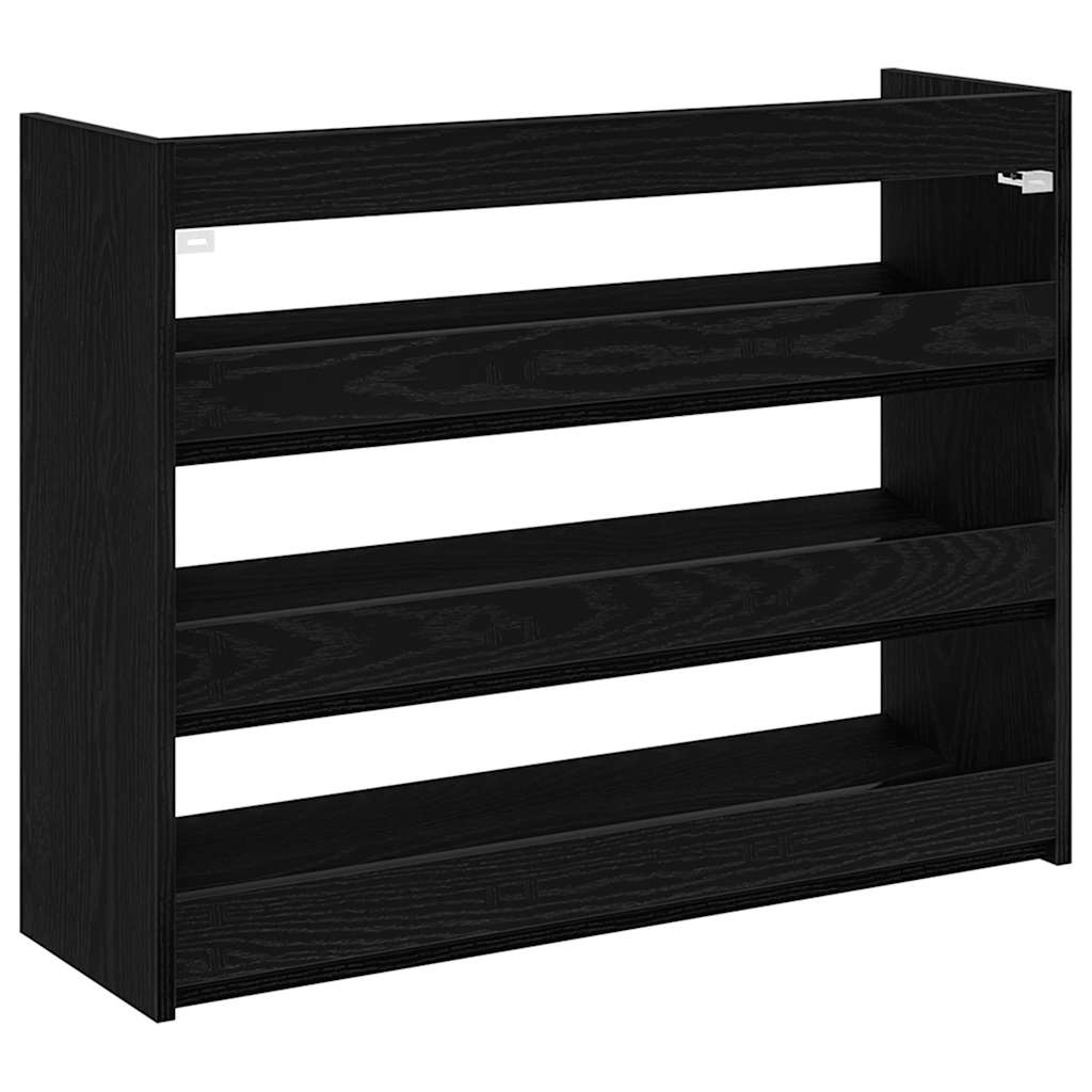 vidaXL Shoe Rack Black 80x25x62 cm Engineered Wood 6