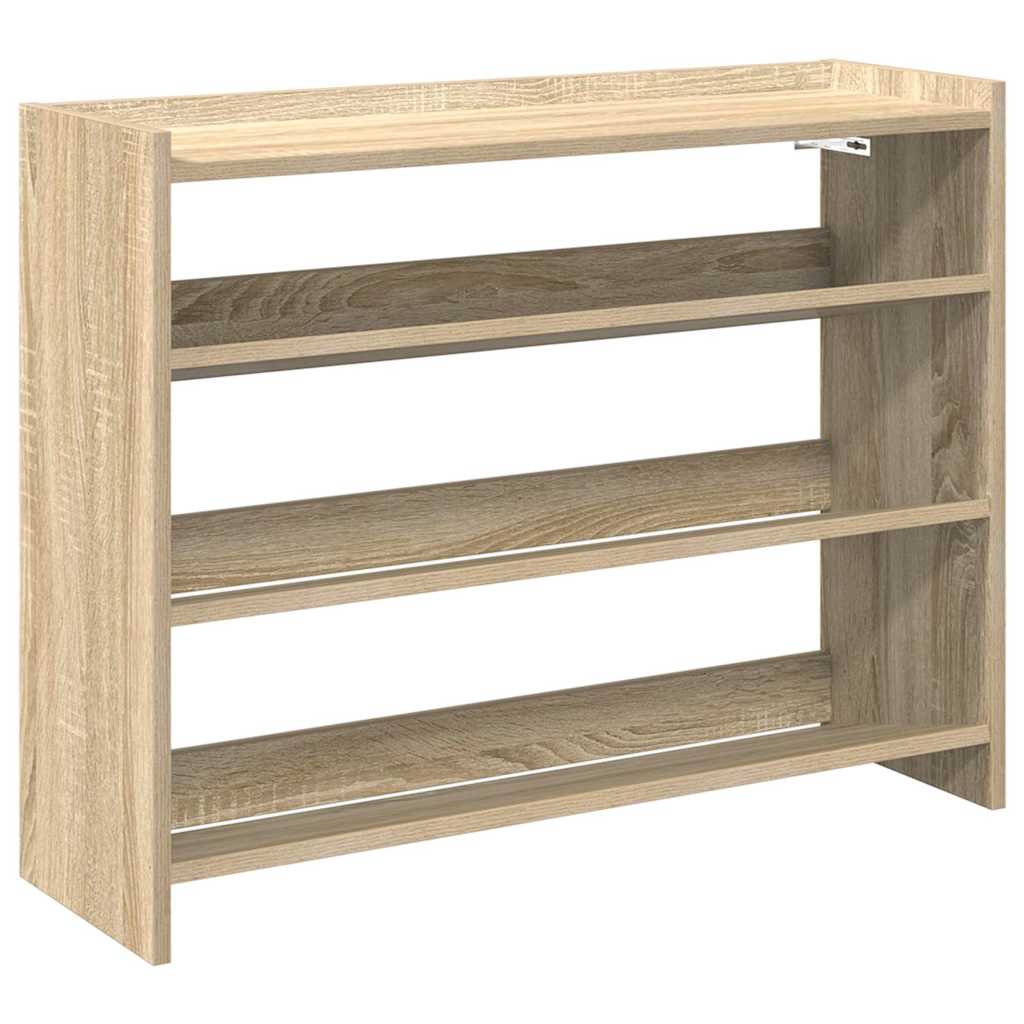 vidaXL Shoe Rack Sonoma Oak 80x25x62 cm Engineered Wood 2