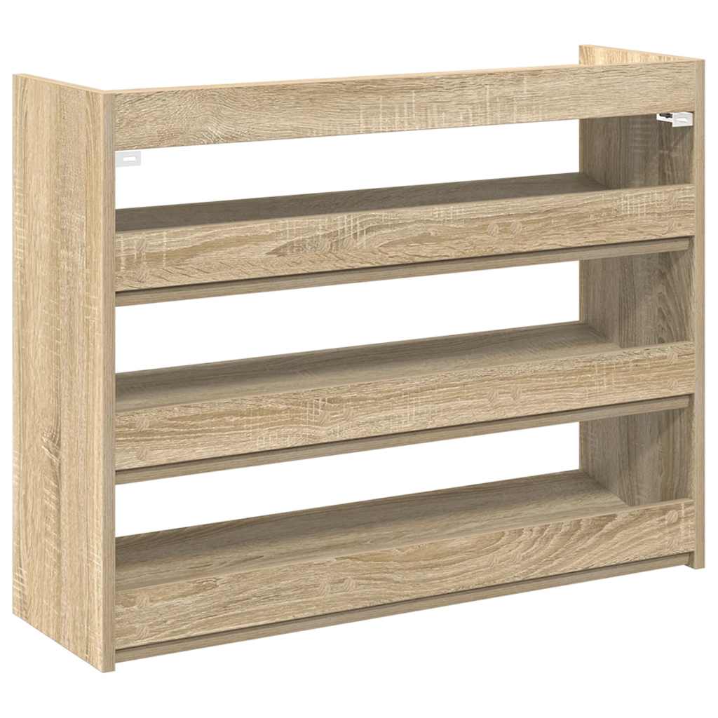 vidaXL Shoe Rack Sonoma Oak 80x25x62 cm Engineered Wood 6