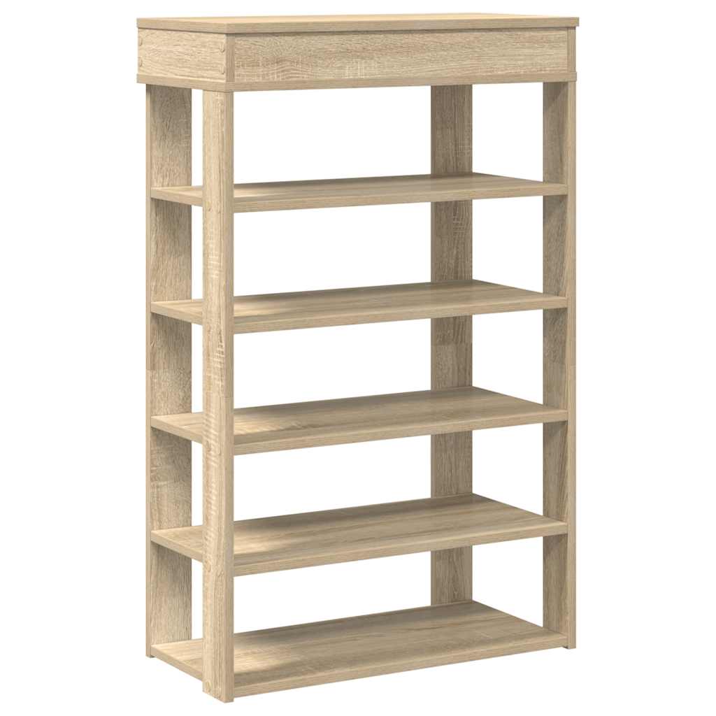 vidaXL Shoe Rack Sonoma Oak 60x30x98 cm Engineered Wood 2