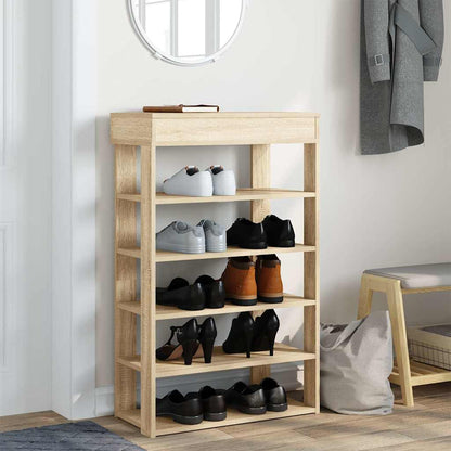 vidaXL Shoe Rack Sonoma Oak 60x30x98 cm Engineered Wood 3