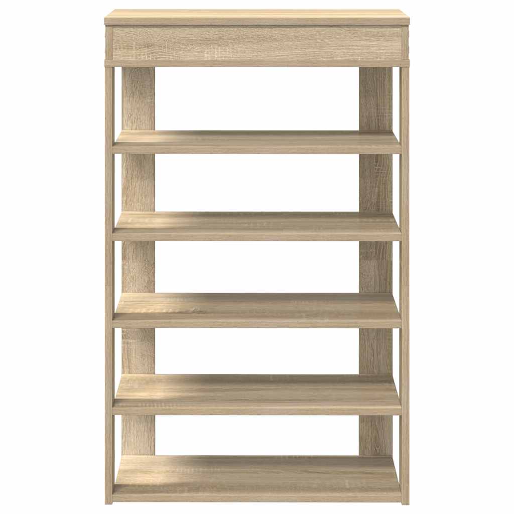 vidaXL Shoe Rack Sonoma Oak 60x30x98 cm Engineered Wood 4