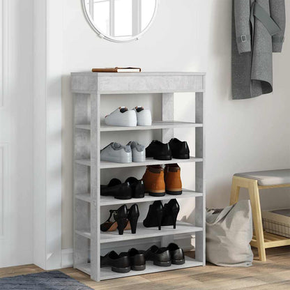 vidaXL Shoe Rack Concrete Grey 60x30x98 cm Engineered Wood 3